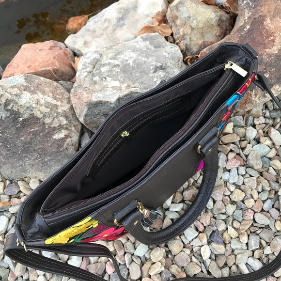 Mexican genuine leather bag- Floral Handbag - Picture 4 of 5